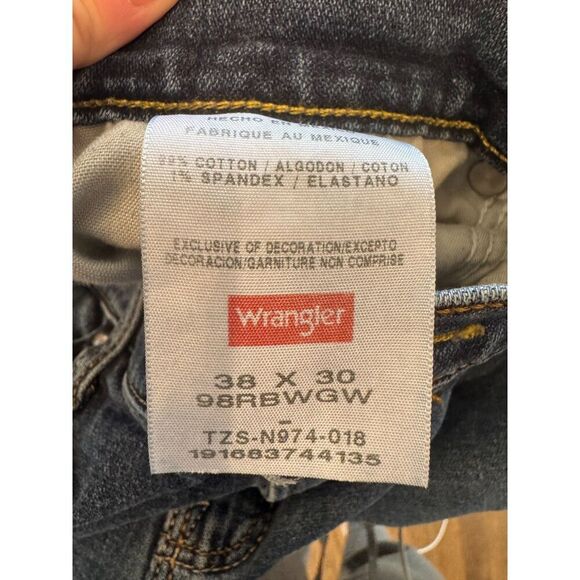 Wrangler Distressed Bootcut Jeans Medium Wash Faded Western Denim - Picture 4 of 4